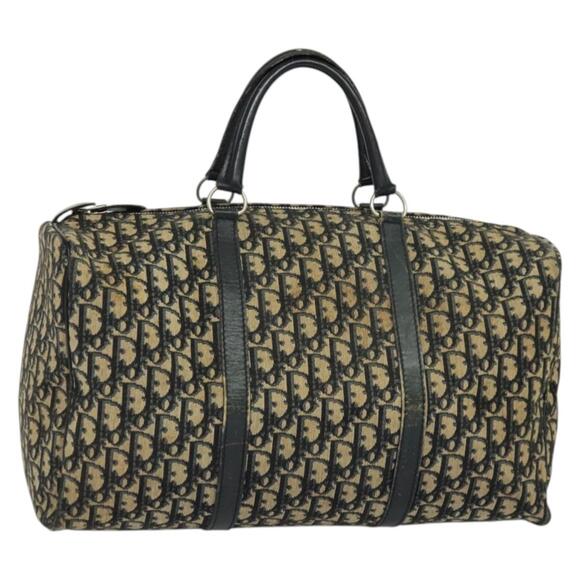 DIOR Trotter Canvas Hand Bag Navy Silver - Picture 1 of 12